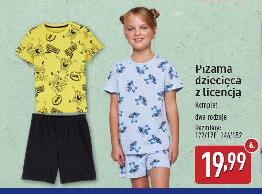 Piżama spongebob 122/128-146/152 promocja w Aldi