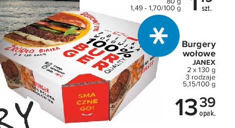 Burger wo艂owo-wieprzowy Janex promocja