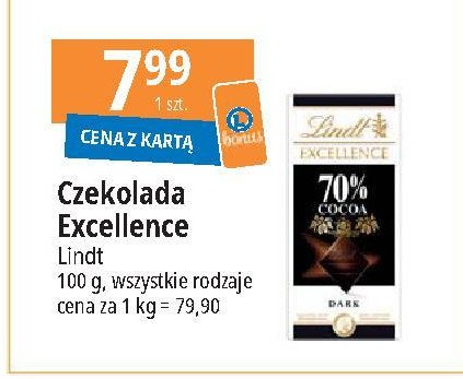 Czekolada 70% cocoa Lindt excellence promocja