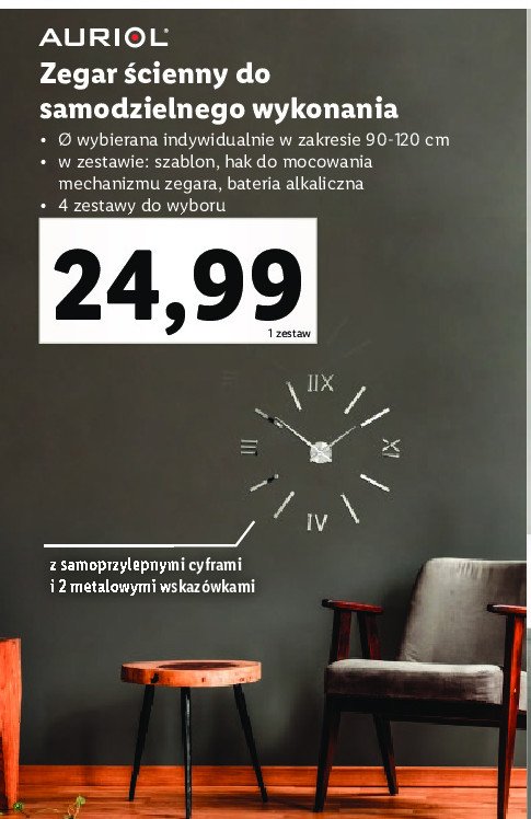 Zegar ścienny Auriol promocja