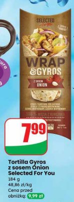 Tortilla Gyros z sosem Onion Selected For You promocja w Dino