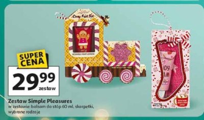 Zestaw Simple Pleasures, balsam do stóp 60 ml, skarpetki, wybrane rodzaje promocja w Auchan