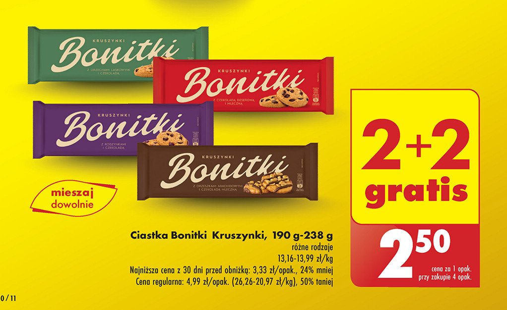 Ciastka biedroneczki w czekoladzie deserowej Bonitki promocja