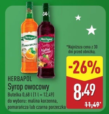 Syrop owocowy Herbapol promocja w Aldi