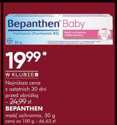 Maść BEPANTHEN BABY maść ochronna 30 g promocja w Super-Pharm