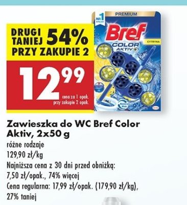 Zawieszka do wc cytryna Bref color aktiv promocja