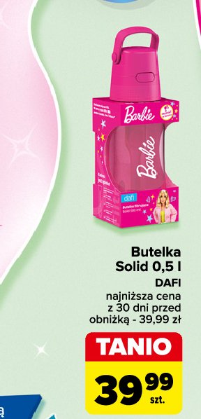 Butelka solid barbie 500 ml Dafi promocja w Carrefour