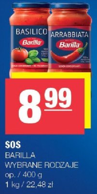Sos Barilla różne rodzaje promocja w SPAR