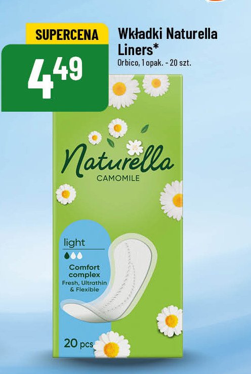 Wkładki higieniczne light camomile Naturella classic promocja