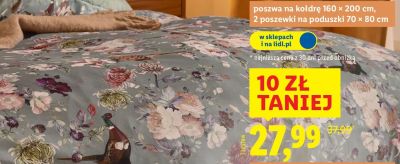 Pościel z mikrowłókna satynowego na kołdrę 160 x 200 cm + 2 poszewki na poduszki Livarno Home promocja w Lidl