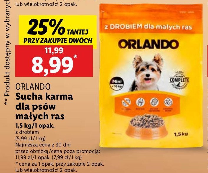 Karma dla psów małych adult Orlando promocja