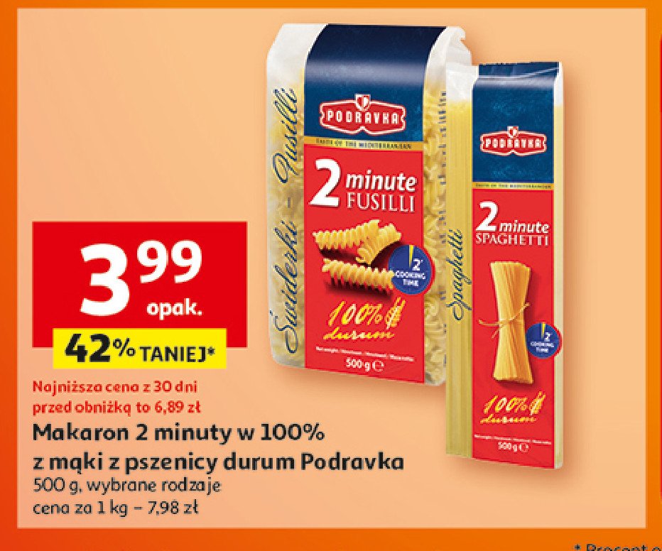 Makaron spaghetti Podravka gotowy w 2 minuty promocja