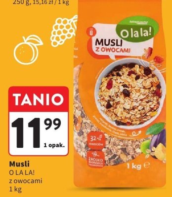 Musli O LA LA! z owocami promocja w Intermarche