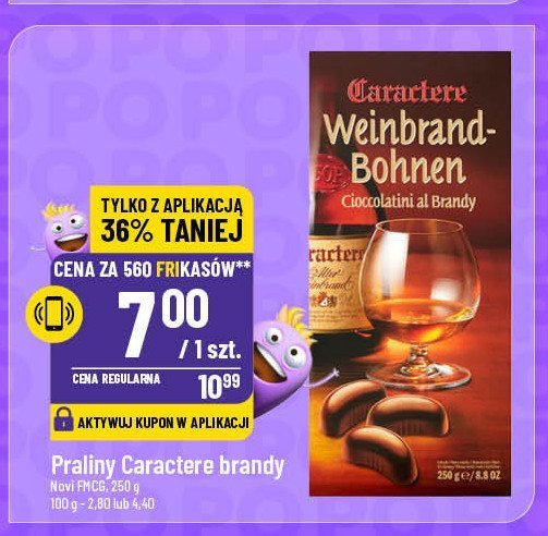 Praliny z brandy Caractere promocja