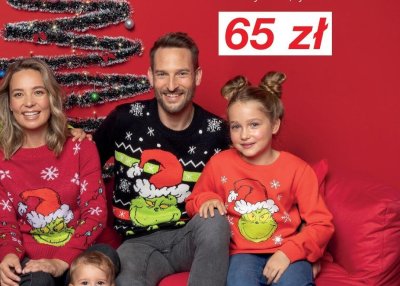 Sweter damski z dzianiny The Grinch promocja w KiK