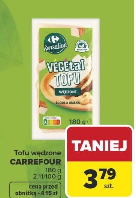 Tofu wędzone Carrefour Sensation Vegetal promocja w Carrefour Market