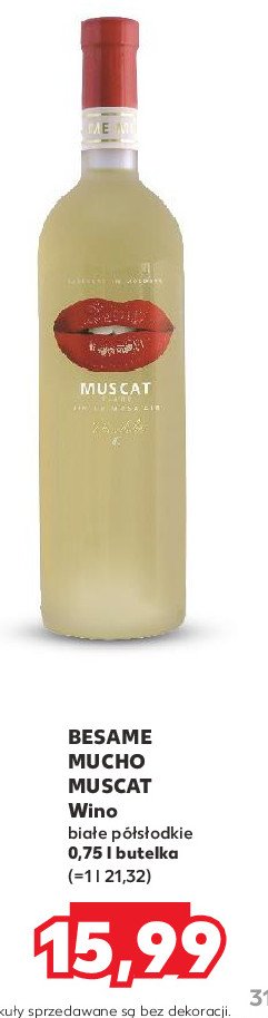 Wino Besame mucho muscat blanc promocja w Kaufland