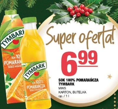 Sok 100% pomarańcza Tymbark promocja w SPAR