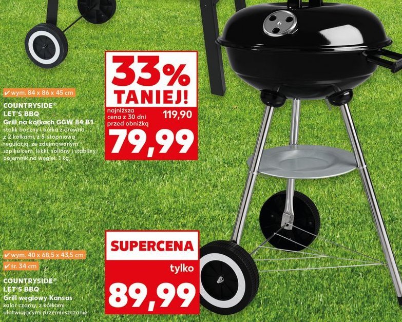 Grill okrągły 34 cm K-classic let's bbq promocja w Kaufland