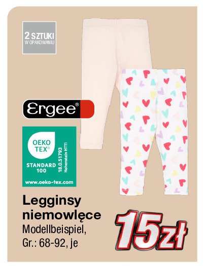 Legginsy niemowlęce 68-92 Ergee promocja