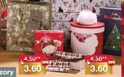 Pudełko prezentowe czerwone z Mikołajem promocja w Woolworth