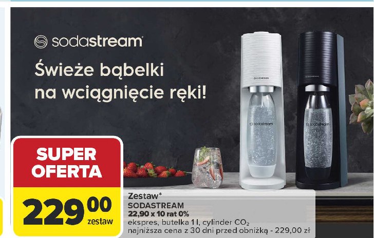 Zestaw: urządzenie sst terra czarny + cylinder cqc + butelka Sodastream promocja w Carrefour