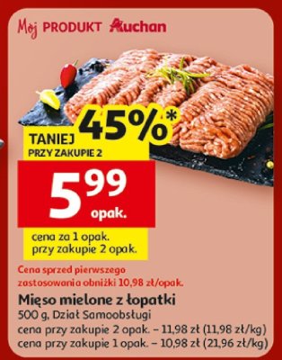 Mięso mielone z łopatki 500 g, Dział Samoobsługi promocja w Auchan
