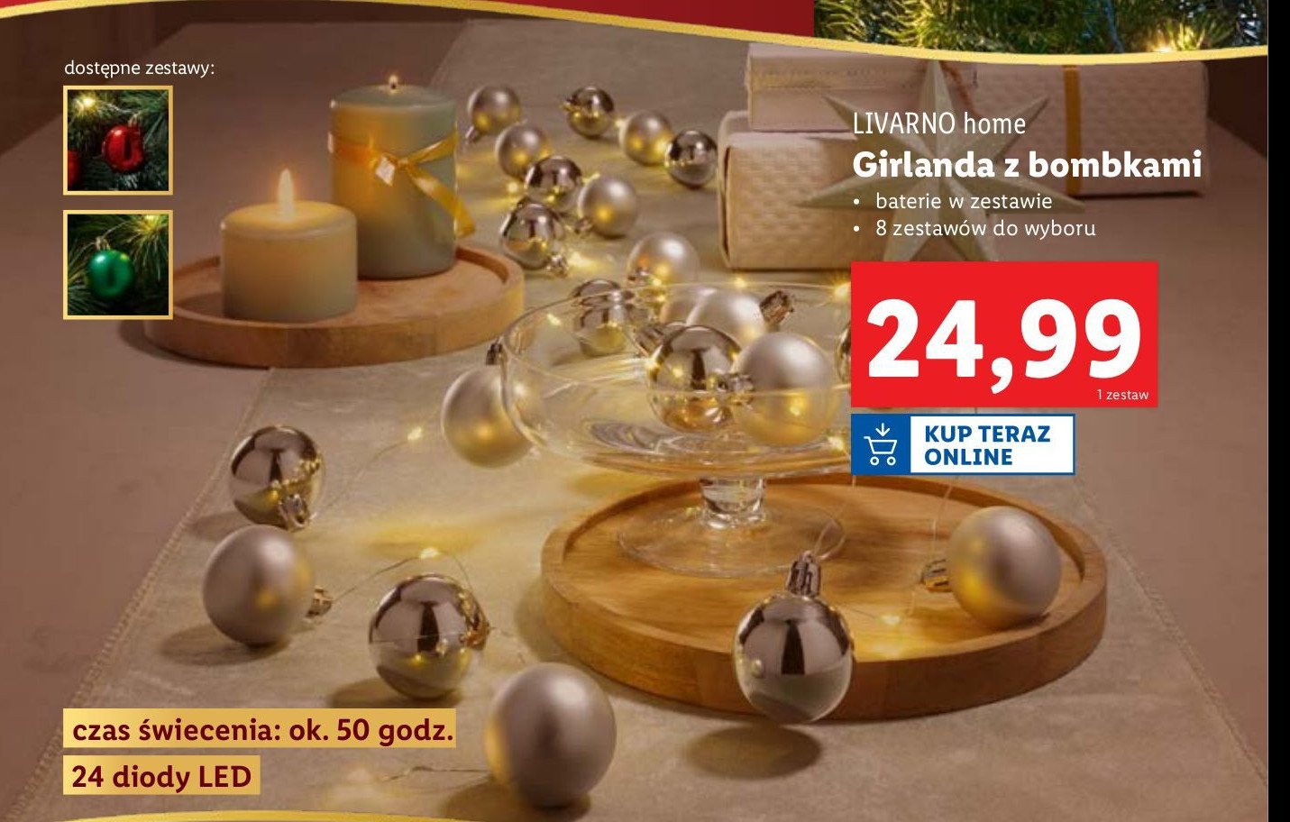 Girlanda z bombkami LIVARNO HOME promocja