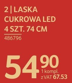 Laska cukrowa LED 4 szt, 74 cm promocja w Selgros