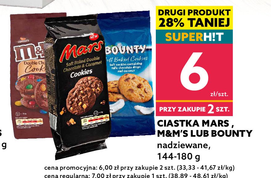Ciastka z drażami m&m's M&m's double chocolate cookies promocje