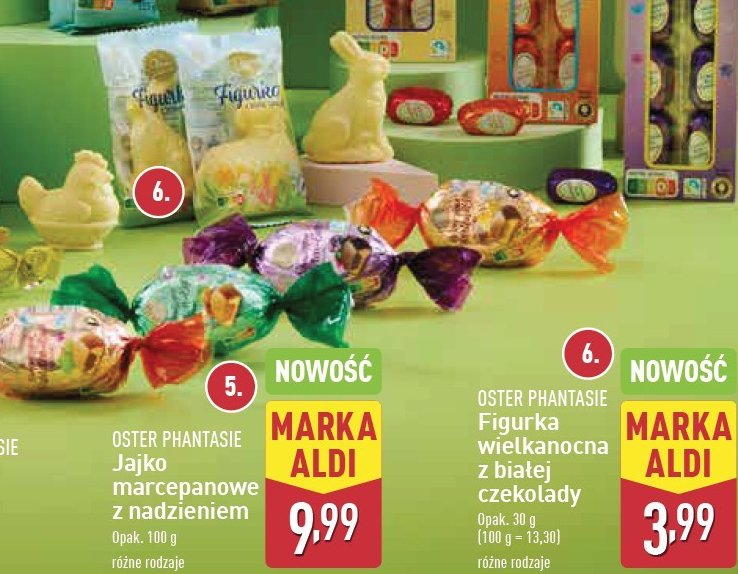 Kura wielkanocna w białej czekoladzie Oster phantasie promocja w Aldi