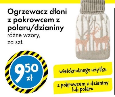 Ogrzewacz dłoni z pokrowcem z polaru/dzianiny różne wzory promocja w Tedi