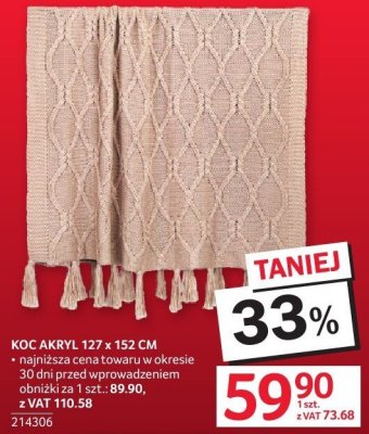 Koc akryl 127 x 152 cm promocja w Selgros