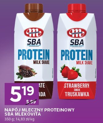 Napój mleczny proteinowy SBA  promocja w Stokrotka
