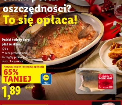 Polski świeży karp, płat ze skórą promocja w Lidl