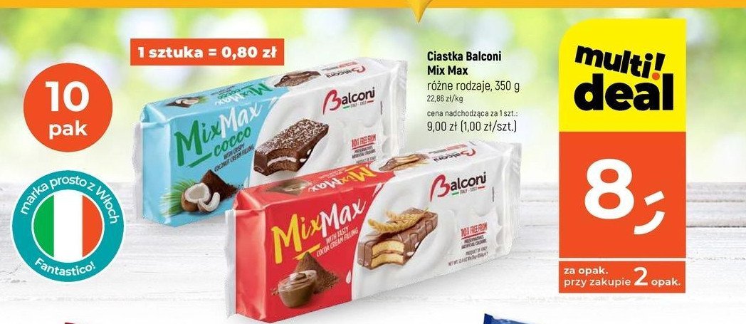 Biszkopty mix max kokosowe Balconi promocja w Dealz