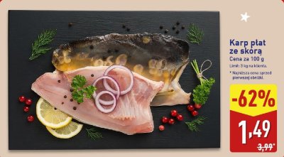 Karp płat ze skórą promocja w Aldi