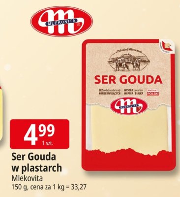 Ser Gouda w plastrach Mlekovita promocja w Leclerc