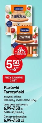 Parówki Tarczyński z szynki, z fileta promocja w Żabka