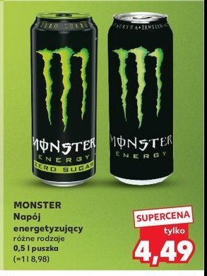 Napoj energetyczny Monster energy zero promocja