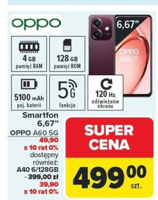 Smartfon a60 Oppo promocja w Carrefour