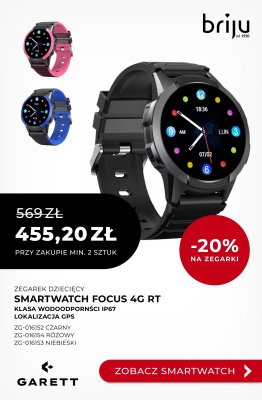 Smartwatch dziecięcy FOCUS 4G RT ZG-016153 niebieski promocja w Briju