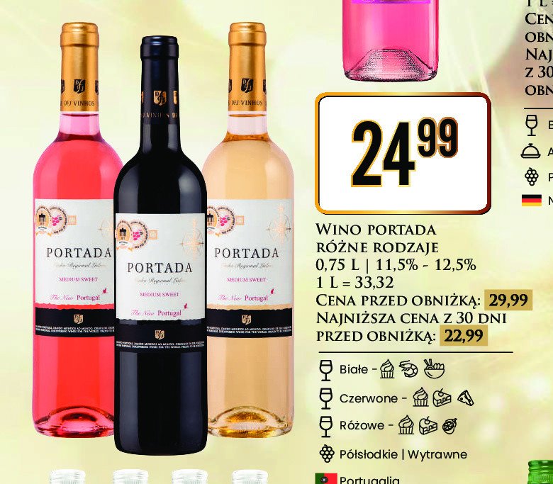 Wino Portada medium sweet promocja