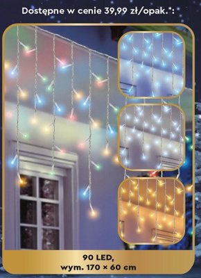 Kurtyna świetlna 90 LED promocja w Biedronka