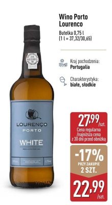 Wino Porto Lourenco White promocja w Aldi