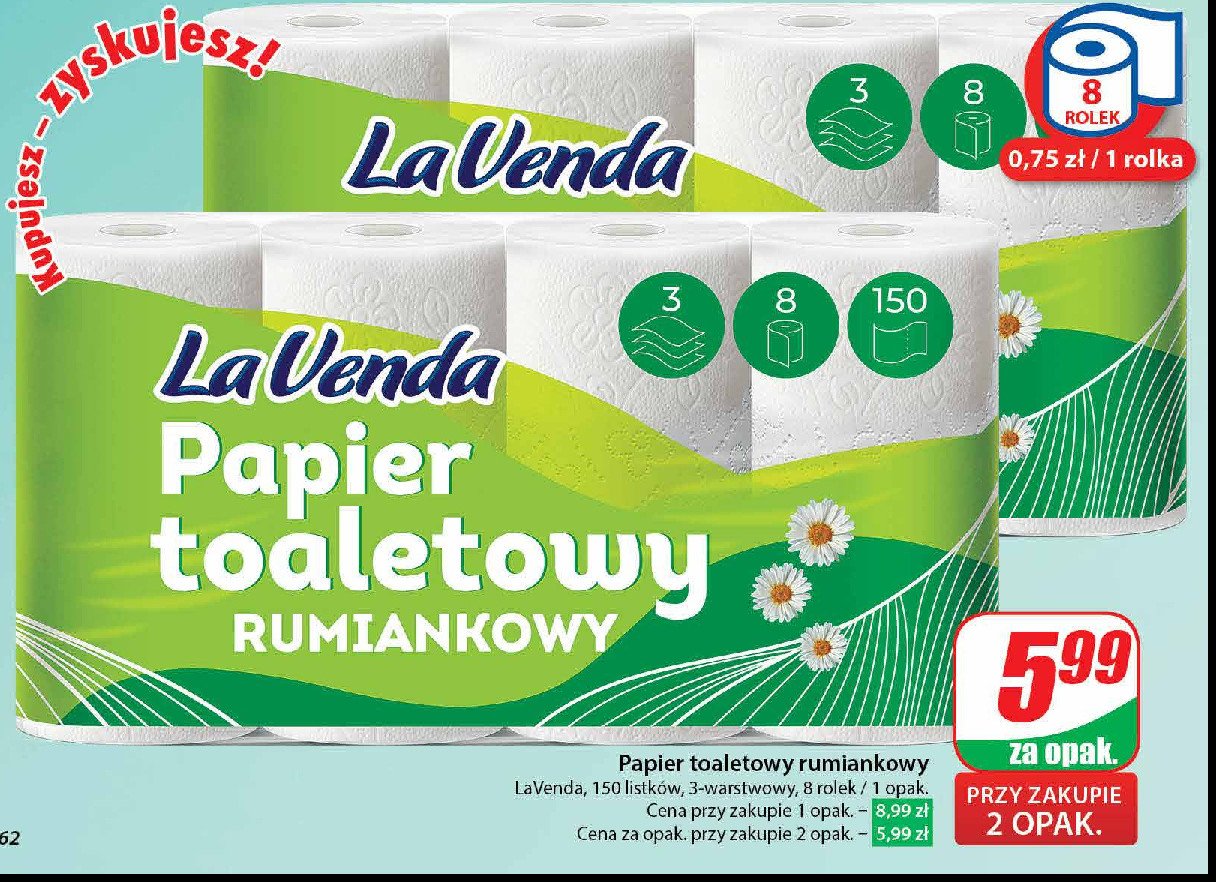 Papier toaletowy rumianek Lavenda promocja