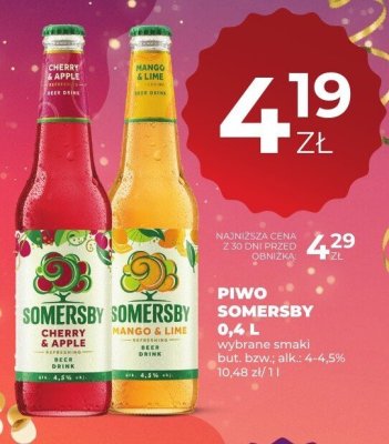 Piwo Somersby 0,4 L wybrane smaki promocja w Duży Ben