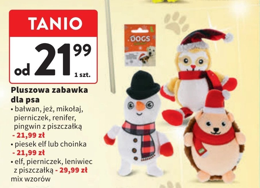 Zabawka dla psa pingwin promocja w Intermarche