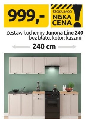 Zestaw kuchenny Junona Line 240 bez blatu, kolor: kaszmir 240cm promocja w Black Red White