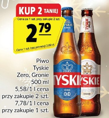 Piwo Tyskie Zero, Gronie 500ml promocja w Prim Market